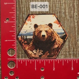 UV Printed Leatherette Bear Patch BE-001
