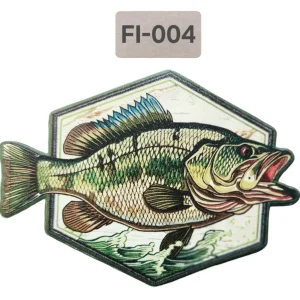 UV Printed Leatherette Fish Patch FI-004
