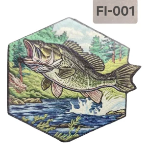 UV Printed Leatherette Fish Patch FI-001