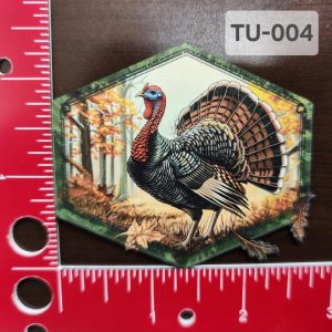 UV Printed Leatherette Turkey in the woods Patch TU-004
