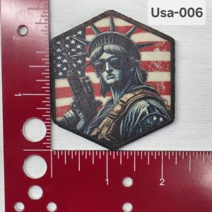 UV Printed Leatherette  Lady Liberty 2A Patch USA-006