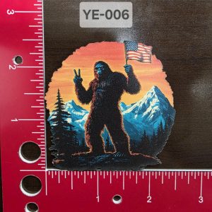 UV Printed Bigfoot/Yeti Holding a flag YE-006
