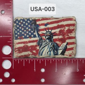 UV Printed Leatherette Distressed Flag Lady Liberty Patch USA-003
