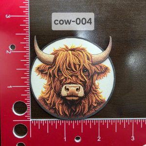 UV Printed Highland cow Patch Cow-004