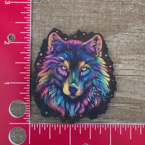 UV Printed Leatherette Patch Retro Wolf WO-01