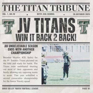 Toronto Titan JV Newspaper Christmas Ornament