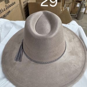 Vegan Suede Wide Brim Western Hat