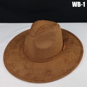 Vegan Suede Wide Brim Western Hat