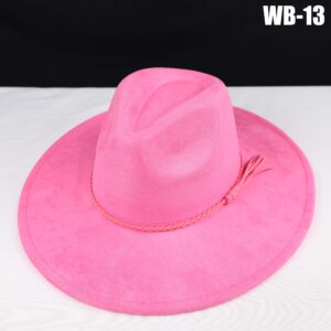 Vegan Suede Wide Brim Western Hat