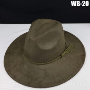 Vegan Suede Wide Brim Western Hat
