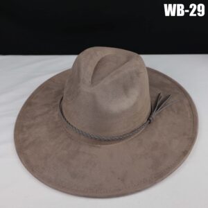 Vegan Suede Wide Brim Western Hat