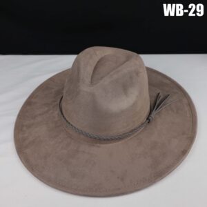 Vegan Suede Wide Brim Western Hat