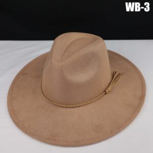 Vegan Suede Wide Brim Western Hat