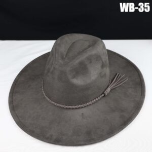 Vegan Suede Wide Brim Western Hat