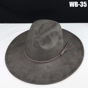 Vegan Suede Wide Brim Western Hat