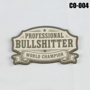 Professional Bullshitter World Champion Hat Patch - UV Printed Leatherette