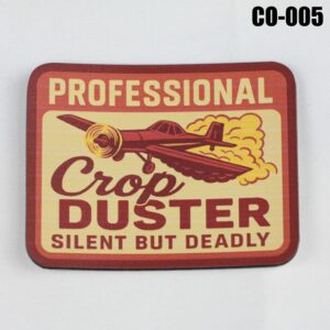 Professional Crop Duster Hat Patch - UV Printed Leatherette