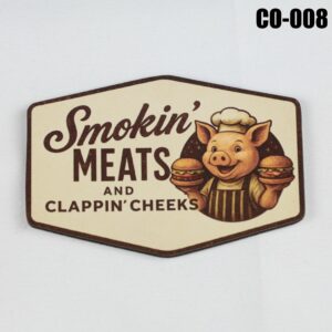 Smokin Meats And Clappin Cheeks Hat Patch - UV Printed Leatherette