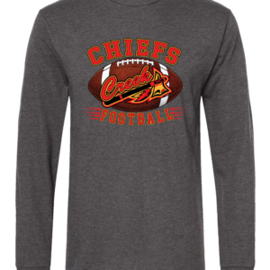 Chiefs Football Logo 2 Charcoal Long Sleeve Shirt