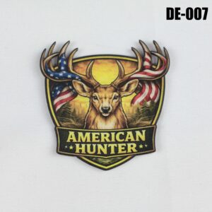 American Hunter Deer Hat Patch - UV Printed Leatherette