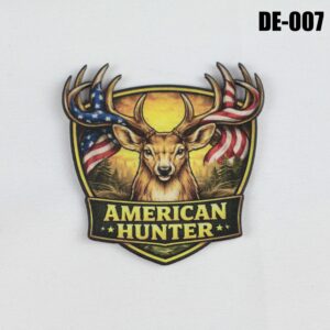 American Hunter Deer Hat Patch - UV Printed Leatherette