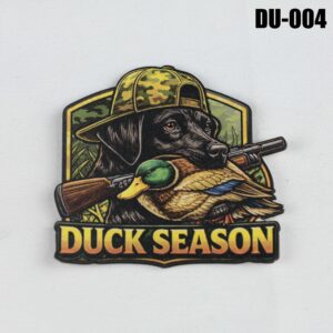Duck Season Hunting Dog Hat Patch - UV Printed Leatherette
