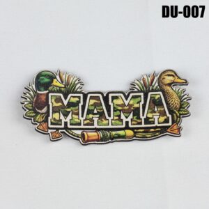 Mama Duck Hunting Hat Patch - UV Printed Leatherette