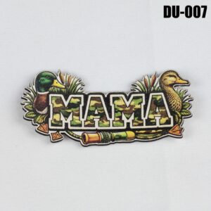 Mama Duck Hunting Hat Patch - UV Printed Leatherette