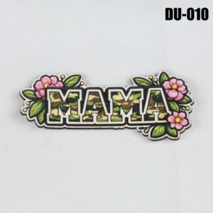 Mama Camo Floral Hat Patch - UV Printed Leatherette