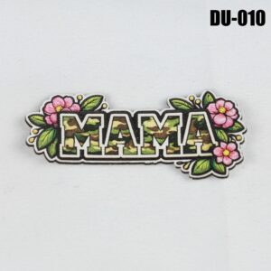 Mama Camo Floral Hat Patch - UV Printed Leatherette