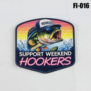 Support Weekend Hookers Fishing Hat Patch - UV Printed Leatherette