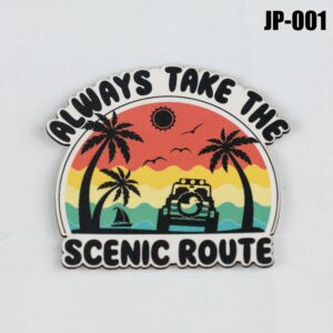 Always Take The Scenic Route Jeep Hat Patch - UV Printed Leatherette
