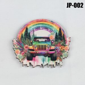 Rainbow Floral Jeep Hat Patch - UV Printed Leatherette