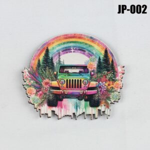 Rainbow Floral Jeep Hat Patch - UV Printed Leatherette