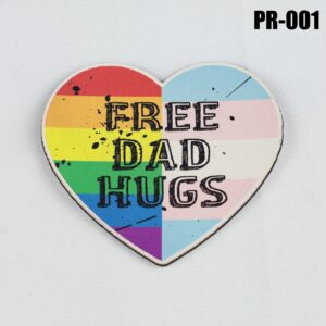 Free Dad Hugs Pride Hat Patch - UV Printed Leatherette