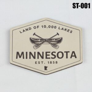 Minnesota Land Of 10000 Lakes Hat Patch - UV Printed Leatherette