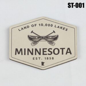 Minnesota Land Of 10000 Lakes Hat Patch - UV Printed Leatherette