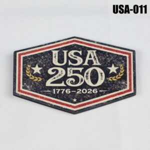 USA 250 Anniversary Hat Patch - UV Printed Leatherette