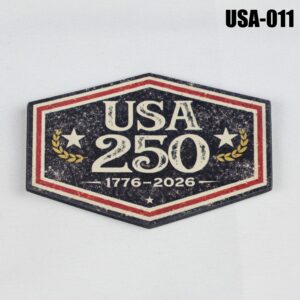 USA 250 Anniversary Hat Patch - UV Printed Leatherette