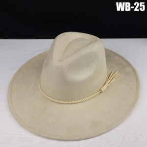 Vegan Suede Wide Brim Western Hat