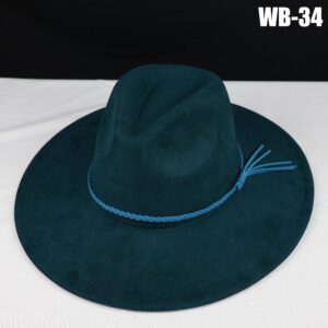 Vegan Suede Wide Brim Western Hat