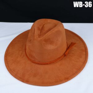 Vegan Suede Wide Brim Western Hat